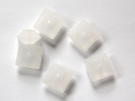 Vintage Deco Layered Matte Crystal Acrylic Square Beads 12mm bds961H