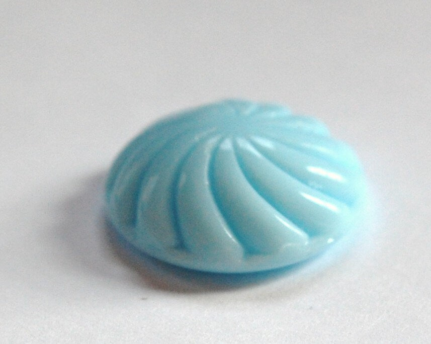 Vintage Light Blue Glass Swirled Domed Cabochon cab220