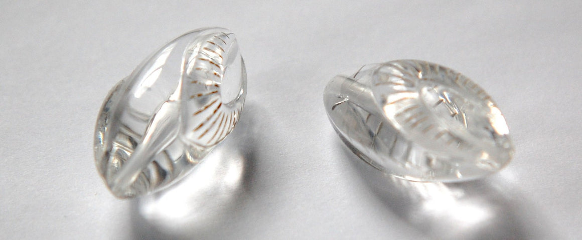 Large Vintage Funky Etched Clear Acrylic Focal Beads bds336