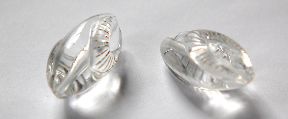 Large Vintage Funky Etched Clear Acrylic Focal Beads bds336