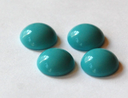 Vintage Turquoise Blue Glass Cabochons 13mm cab704Q