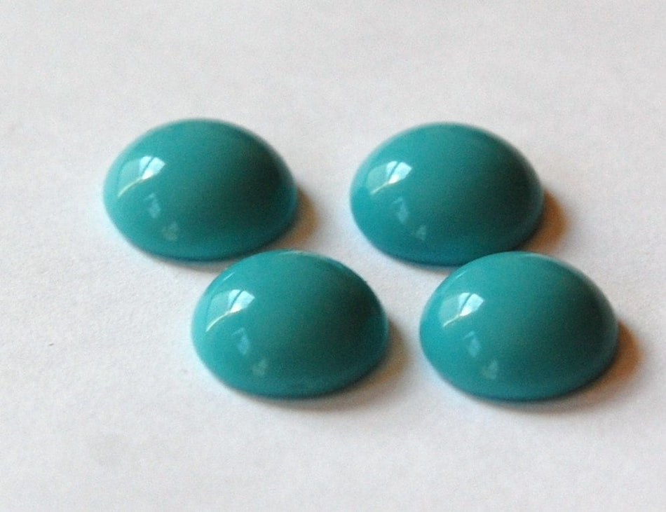 Vintage Turquoise Blue Glass Cabochons 13mm cab704Q