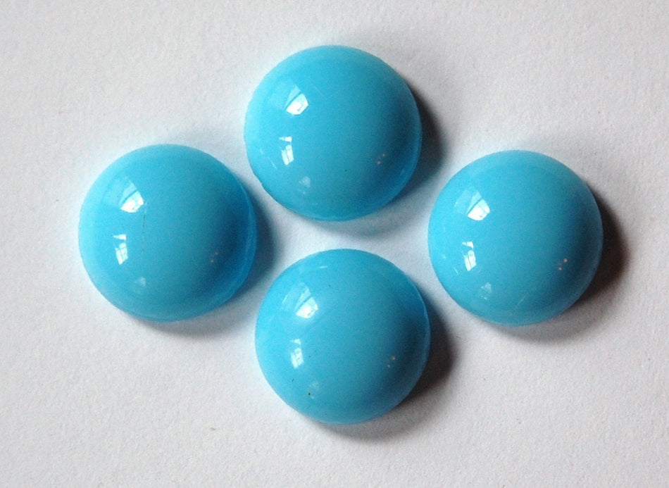 Vintage Blue Glass Cabochons 13mm cab704S