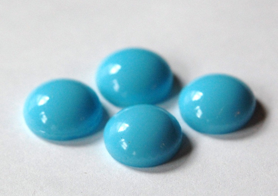 Vintage Blue Glass Cabochons 13mm cab704S