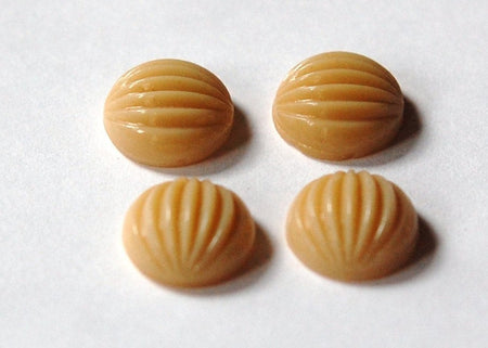 Vintage Tan Beige Melon Glass Cabochons 11mm cab703N