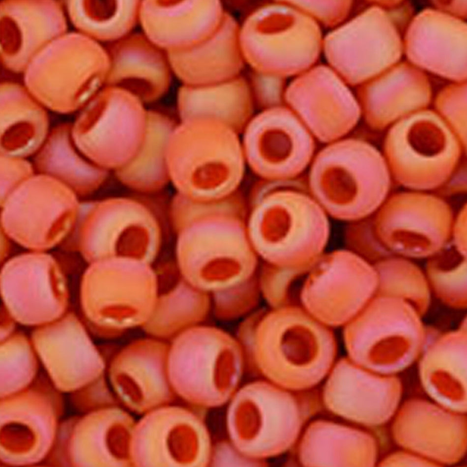 8/0 TOHO ROUND Opaque Rainbow Frosted Pumpkin Seed Bead (8g)