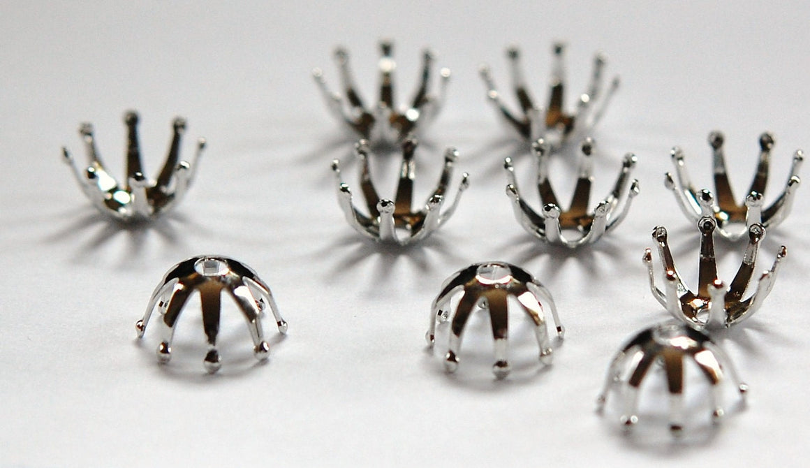 Silver Plated Beaded Tip Bead Cap 10mm (10) mtl302A