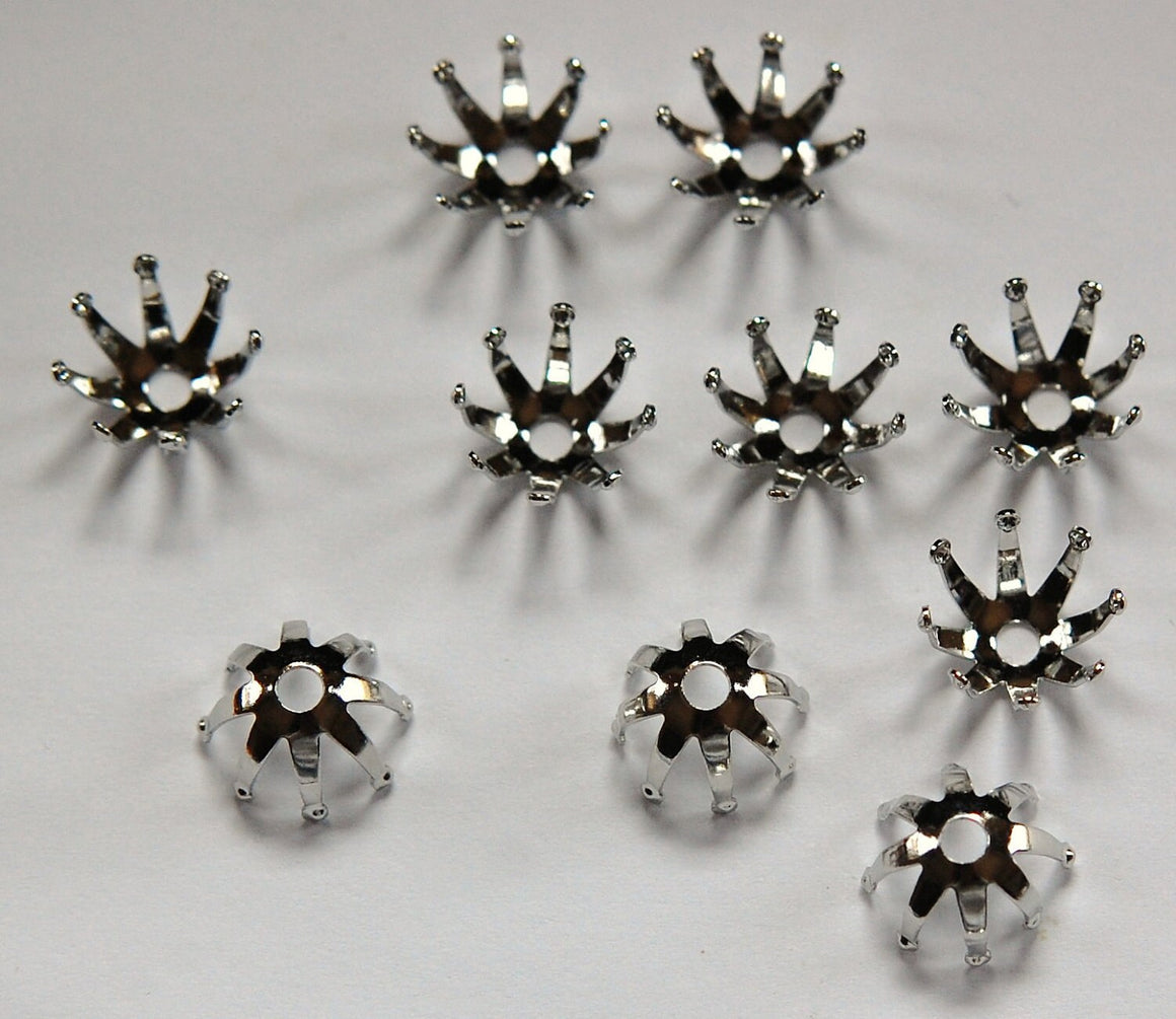 Silver Plated Beaded Tip Bead Cap 10mm (10) mtl302A