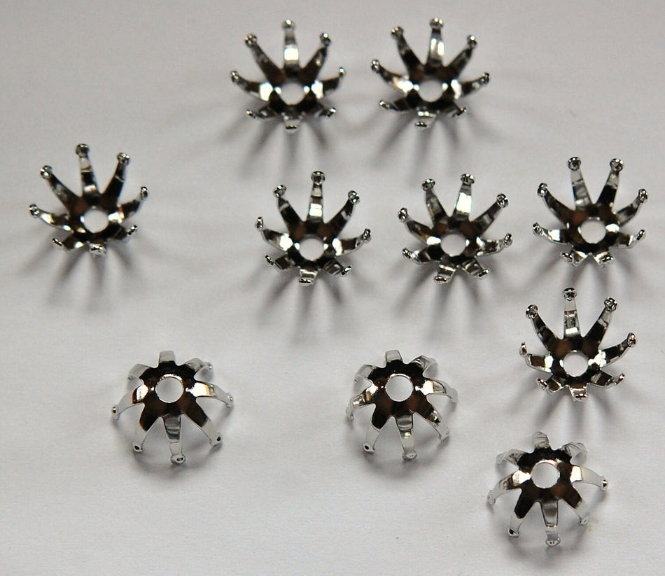 Silver Plated Beaded Tip Bead Cap 10mm (10) mtl302A