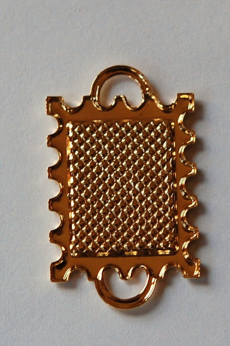 2 Loop Gold Plated Connector Setting Deep Scallop Edge 16x12mm (6) mtl358Q