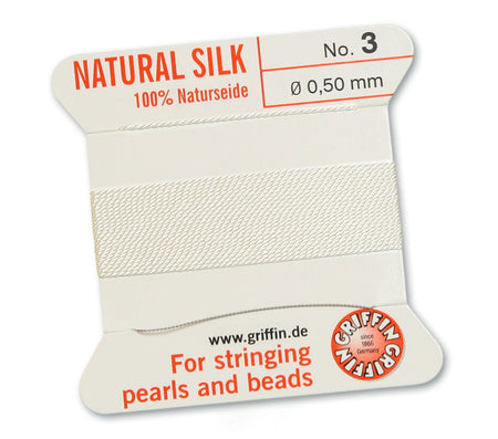 White Griffin Natural Silk Cord Thread with Needle