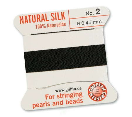 Black Griffin Natural Silk Cord Thread with Needle