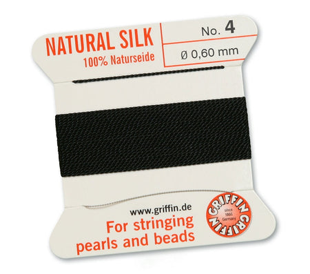 Black Griffin Natural Silk Cord Thread with Needle