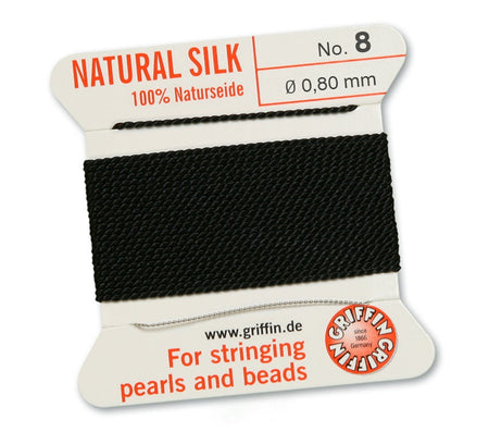 Black Griffin Natural Silk Cord Thread with Needle
