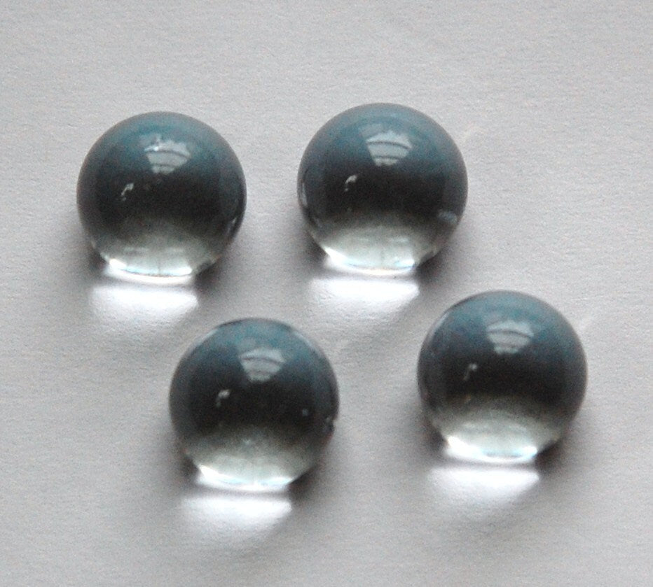 Czech Crystal Clear Glass Ball Cabochon No Foil 10mm (4) cab357C