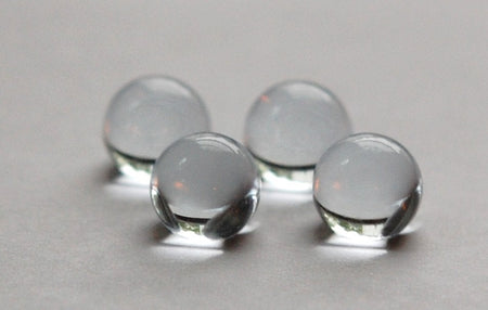 Crystal Helio Light Blue Clear Glass Ball Cabochon With Foil 10mm (4) cab357B