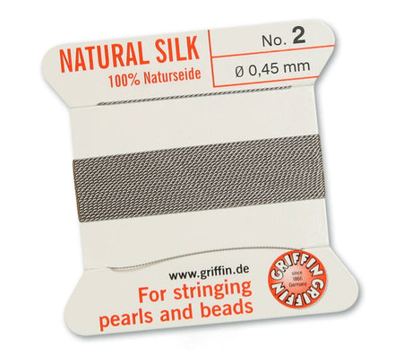 Grey Griffin Natural Silk Cord Thread with Needle