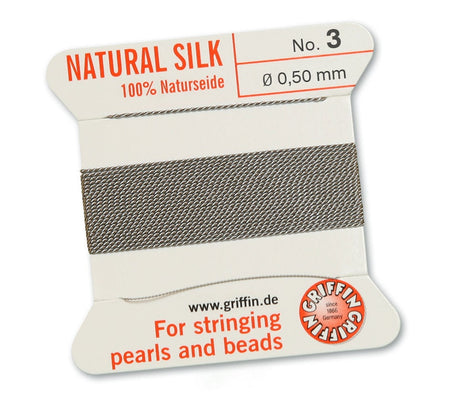 Grey Griffin Natural Silk Cord Thread with Needle