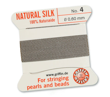 Grey Griffin Natural Silk Cord Thread with Needle
