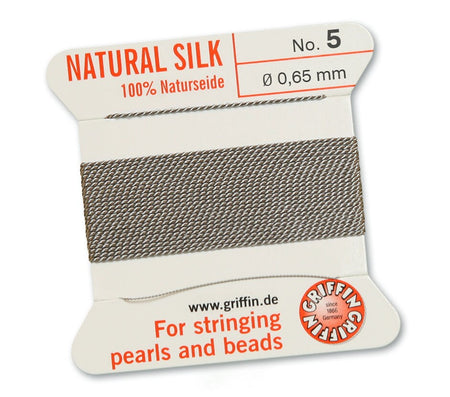 Grey Griffin Natural Silk Cord Thread with Needle