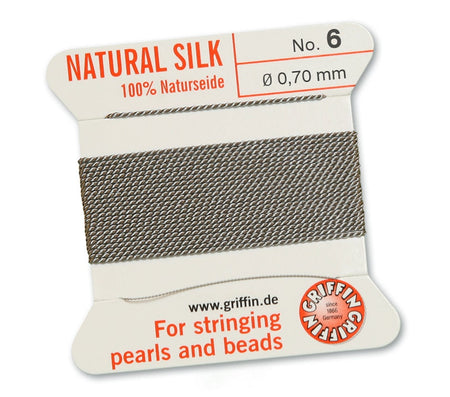 Grey Griffin Natural Silk Cord Thread with Needle