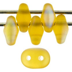 2/5MM MATUBO SUPERDUO Matte Medium Topaz AB Beads