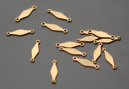 2 Loop Gold Plated Solid Diamond Connector Drops (15) mtl359A