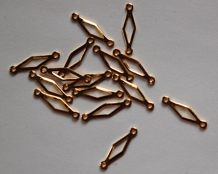 Gold Plated Open Diamond 2 Loop Connector Drops mtl359