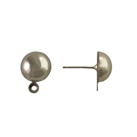 8/9/10mm Surgical Steel Domed Earring Posts with Loop (12)