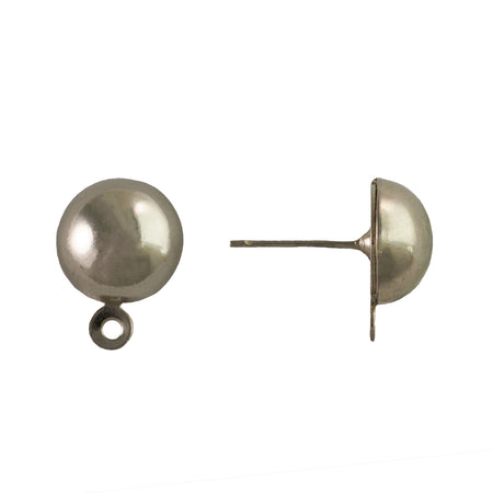 8/9/10mm Surgical Steel Domed Earring Posts with Loop (12)