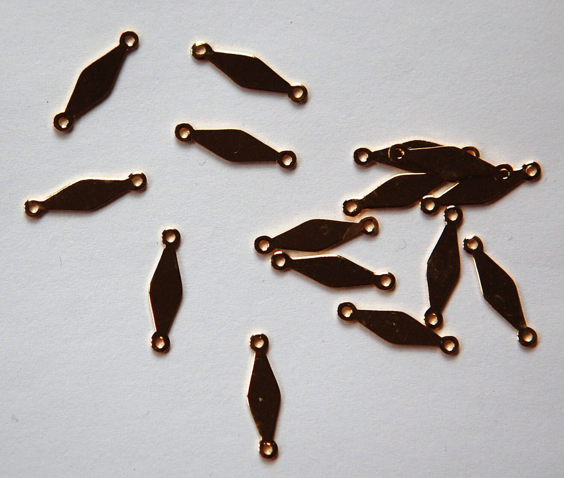 2 Loop Gold Plated Solid Diamond Connector Drops (15) mtl359A