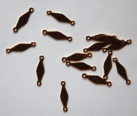2 Loop Gold Plated Solid Diamond Connector Drops (15) mtl359A