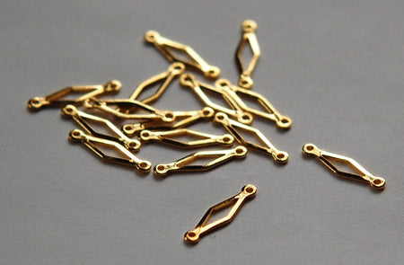 Gold Plated Open Diamond 2 Loop Connector Drops mtl359