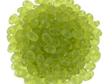 2/5MM MATUBO SUPERDUO Matte Olivine Beads