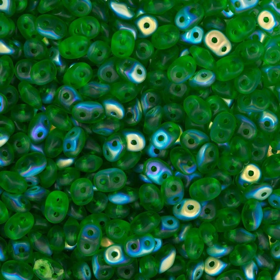 2/5MM MATUBO SUPERDUO Matte Green AB Beads