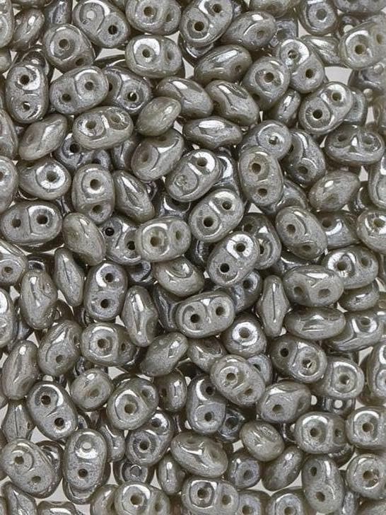 2/5MM MATUBO SUPERDUO Luster Ashen Gray Beads