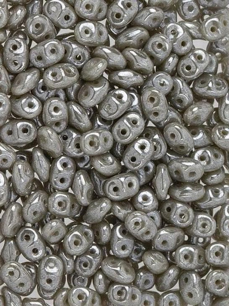 2/5MM MATUBO SUPERDUO Luster Ashen Gray Beads