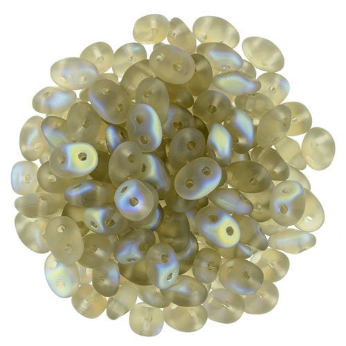 2/5MM MATUBO SUPERDUO Matte Black Diamond AB Beads