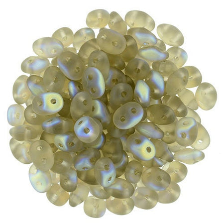 2/5MM MATUBO SUPERDUO Matte Black Diamond AB Beads