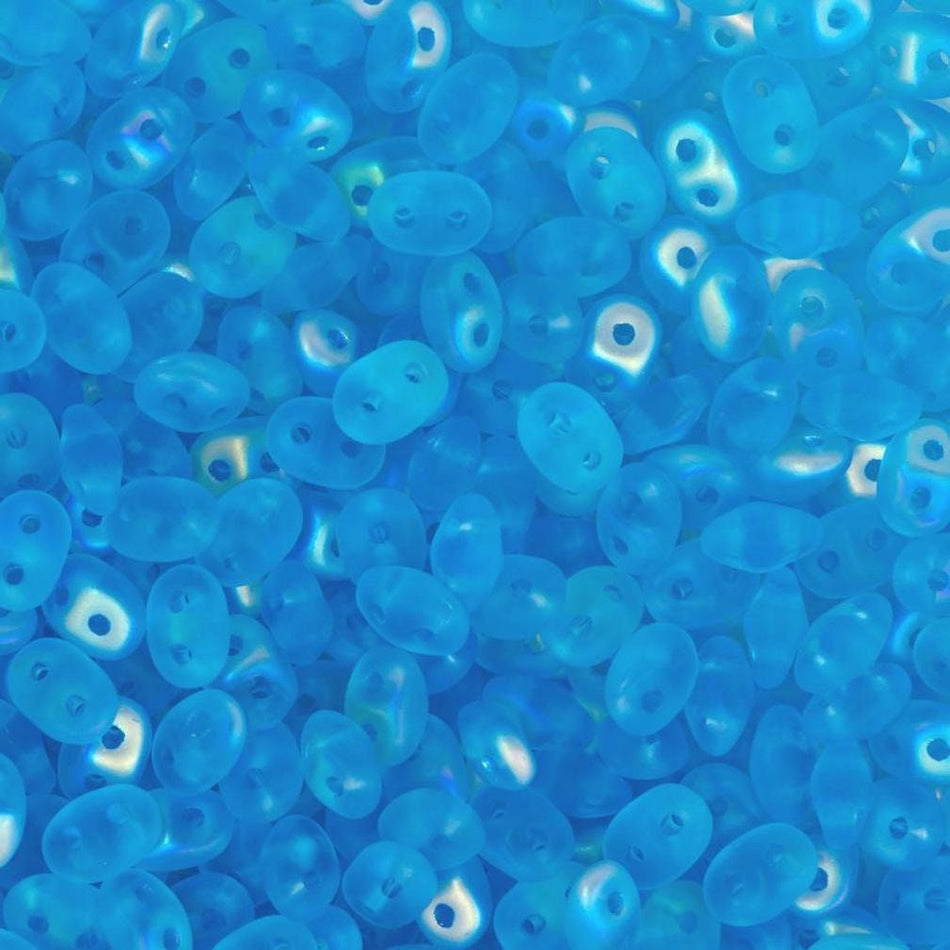2/5MM MATUBO SUPERDUO Matte Aquamarine AB Beads