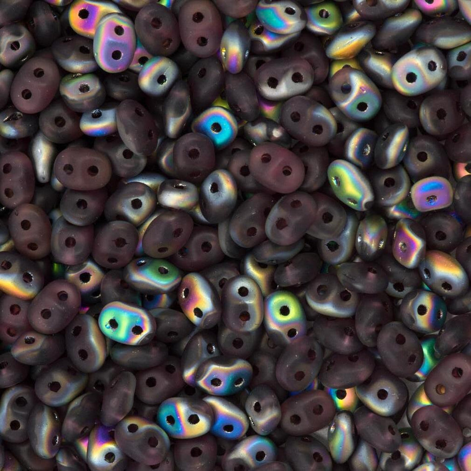 2/5MM MATUBO SUPERDUO Matte Amethyst Vitral Beads