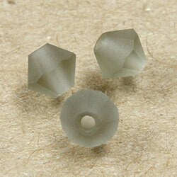 6mm Matte Black Diamond Bicone Czech Faceted Glass Beads (25)
