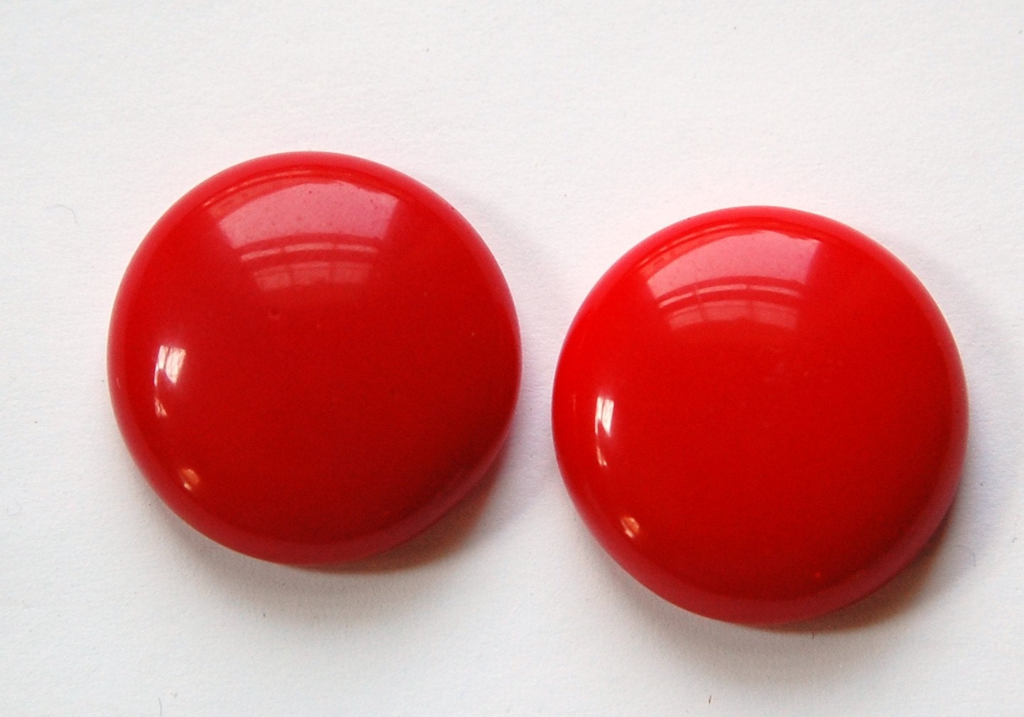Vintage German Opaque Red Glass Cabochon 24mm cab720C