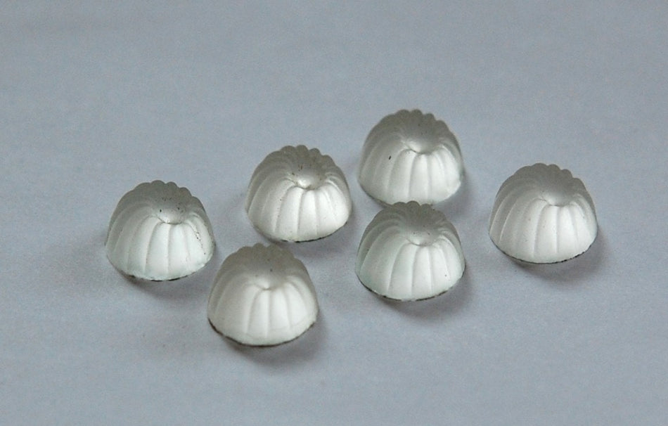 Vintage Matte Crystal Ribbed Cabochons cab381D