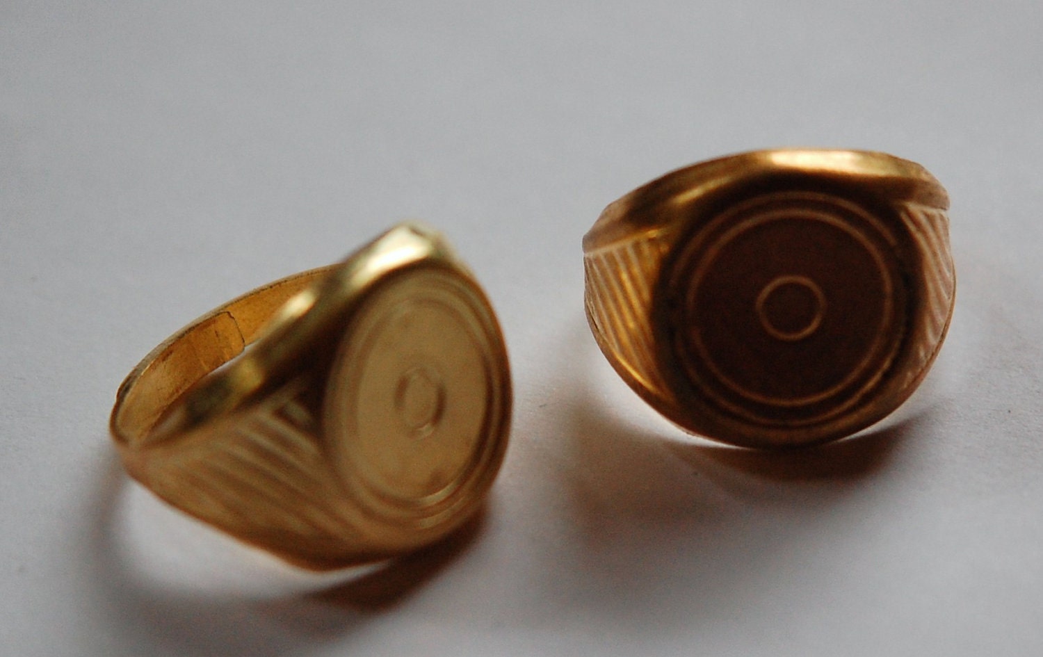 Raw Brass Round Adjustable Ring Blank 15mm (2) mtl254B