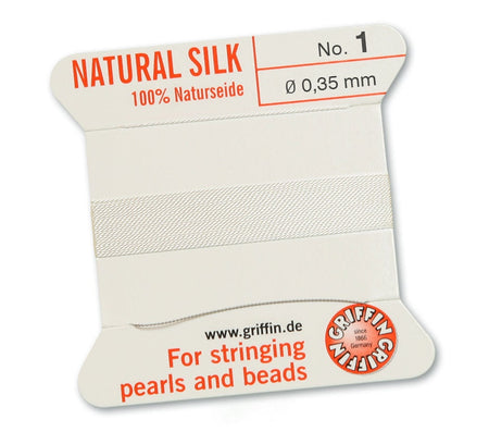 White Griffin Natural Silk Cord Thread with Needle