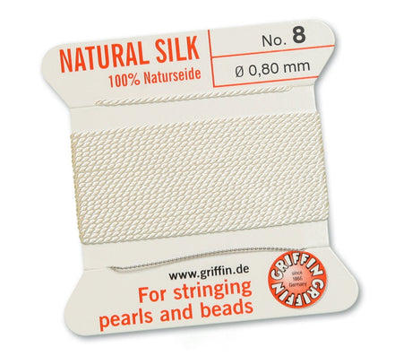 White Griffin Natural Silk Cord Thread with Needle