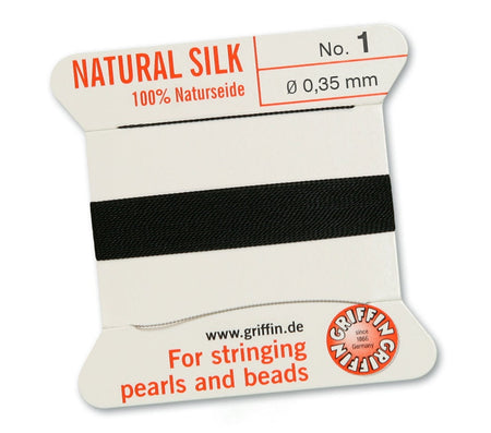 Black Griffin Natural Silk Cord Thread with Needle