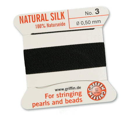 Black Griffin Natural Silk Cord Thread with Needle