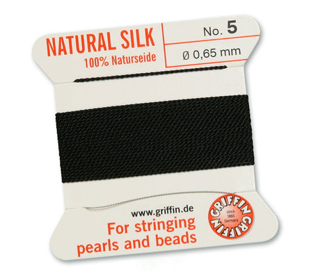 Black Griffin Natural Silk Cord Thread with Needle
